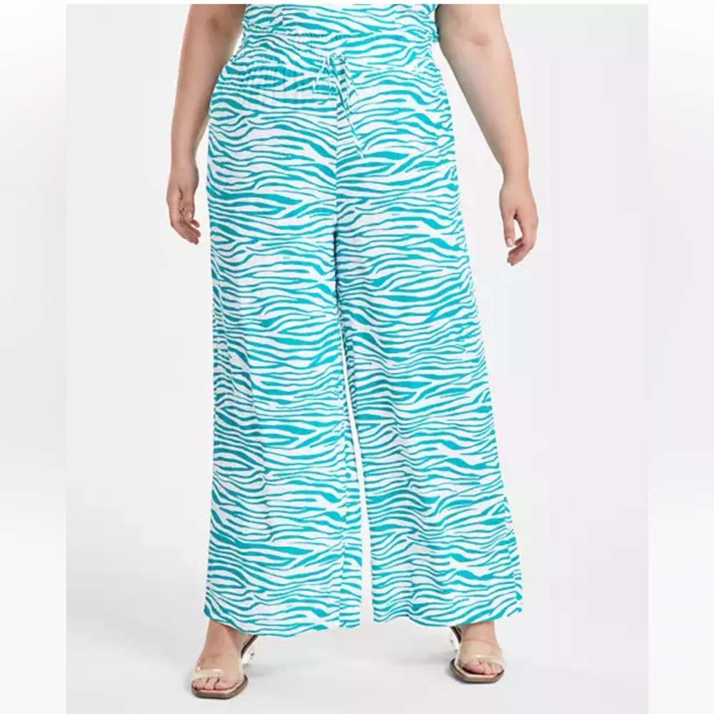 Plus Size Bar Iii Zebra Print Green Set 2x - image 3